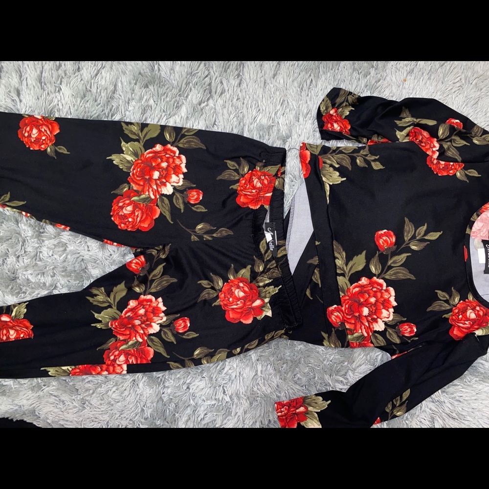 Flower Set, Flare Pants